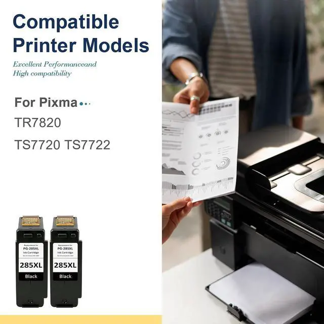 Alt view image 2 of 7 - 285XL Black Ink Cartridge Compatible for Canon 285 Black Ink Cartridges