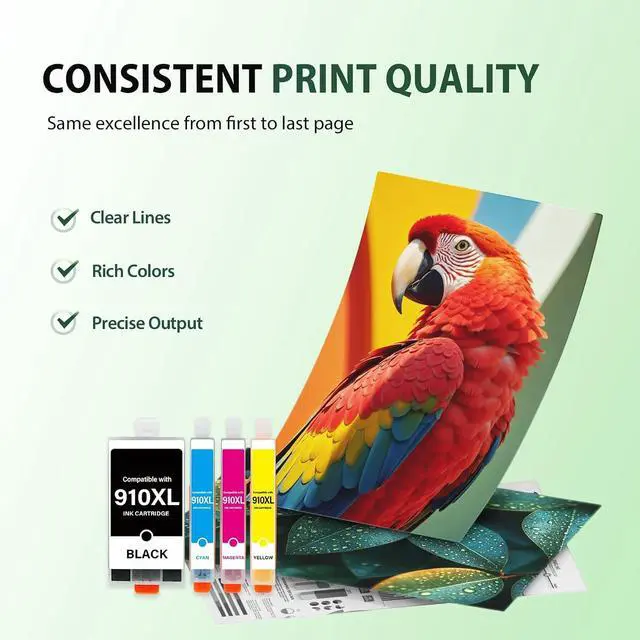 Alt view image 6 of 7 - VICTONER 910XL 910 8020 Ink Cartridges Combo Pack Replacement for HP Printer 910 XL 910XL/910 Black and Color Multipack for OfficeJet Pro 8020 8015 8035 8025 8010 8018 8028 8022 8030 Printer