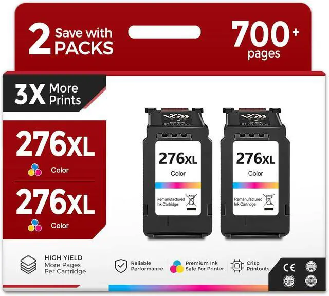 Main image of 276XL Color Ink Cartridges (2 Pack) Replacement for Canon CL 276 XL CL276XL CL276 Work with Cannon Pixma TS3522 TR4720 TS3500 TS3520 TR4700 TS3700 TS3720 TS3722 TR4722 TR4723 TR4725 Printer
