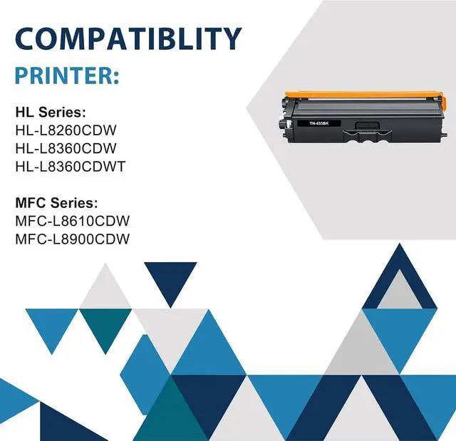 Alt view image 2 of 6 - TN433BK TN433 Black Toner Cartridge TN431BK TN-433 TN 433 TN431 TN-431