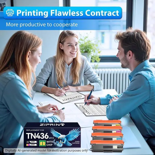 Alt view image 5 of 6 - ZIPRINT TN436 Toner Cartridge 4-Pack Compatible with Brother TN 431 TN 433