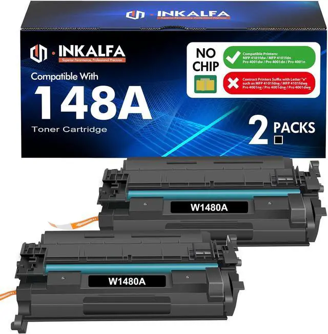 Main image of No Chip 148A W1480A Toner Cartridge Black High Yield 4001n MFP 4101fdw