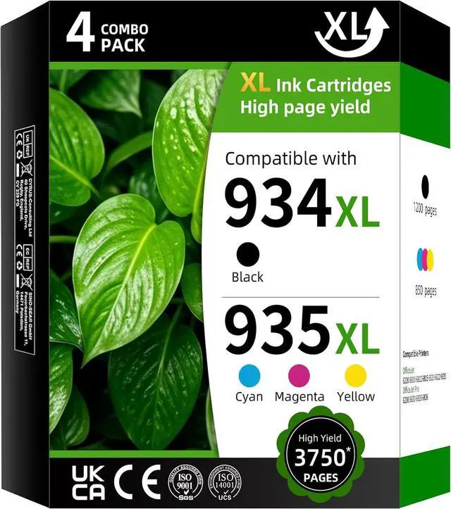 Main image of 934XL/935XL High Yield INK Cartridge Replacement for HP934XL/935XL HP934/935 934/935 XL Combo Pack Compatible with HP OfficeJet 6220 6800 6812 6815 6820 6822 6825 ( Black Cyan Magenta Yellow 4 Pack)