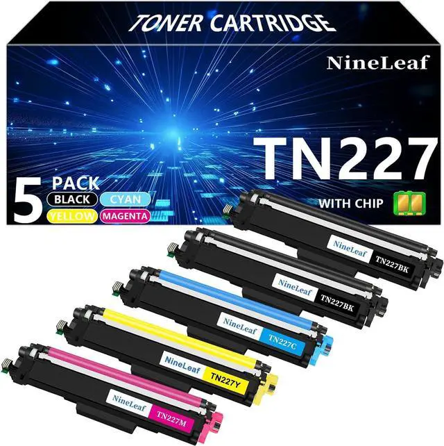 Main image of NineLeaf TN227 TN-227BK/C/M/Y Toner Cartridges Set Replacement for Brother TN-227 TN223 TN-223 High Yield use with HL-L3270CDW MFC-L3770CDW HL-L3230CDN MFC-L3710CDW HL-L3210CW (5 Pack, 2BK/C/M/Y)