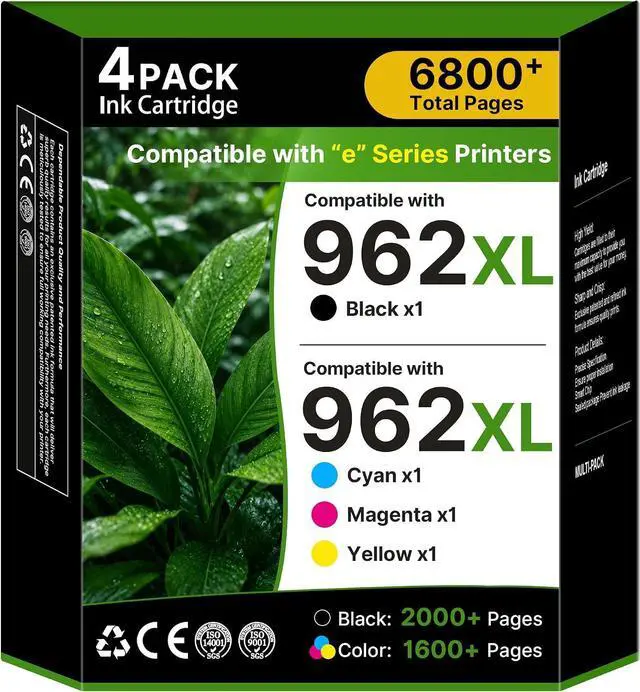 Main image of 962XL Ink Cartridges Combo Pack Replacement for HP 962 Ink, 4-Pack