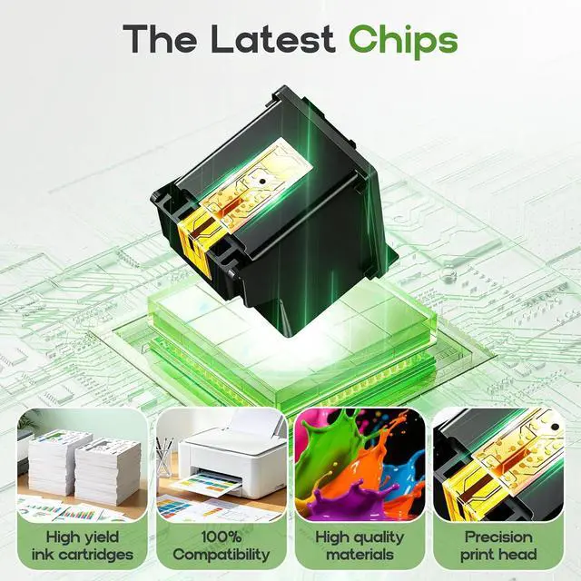 Alt view image 5 of 7 - 63XL Ink Cartridges Black and Color for HP 63 63Xl Ink Cartridge Combo Pack