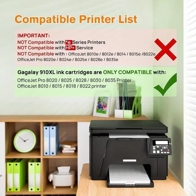 Alt view image 4 of 7 - 910XL Ink Cartridges Combo Pack for HP 910 Ink Cartridges for HP Printers HP910XL 910 Multipack XL Color HP910 910XL Black and Color Combo Pack Work for Office Jet Pro 8020 8010 8015 Printers, 4 Pack