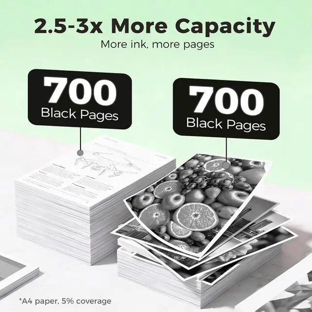 Alt view image 7 of 7 - 61XL 61 Black Ink Cartridge Replacement for HP Ink HP61 XL HP61XL for 4500 5530 4502 4501 5535 5531 4630 4635 4632 2620 2540 1000 1010 1510 3510 3050A 2512 1512 2542 2514 2544 4610 3000 4509 Printer