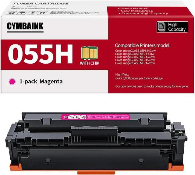 Main image of Magenta 055H Toner Cartridges High-Yield Compatible CRG-055H CRG055 Toner Replacement for Canon 055H Color imageCLASS MF743Cdw MF741Cdw MF746Cdw Printer -Magenta
