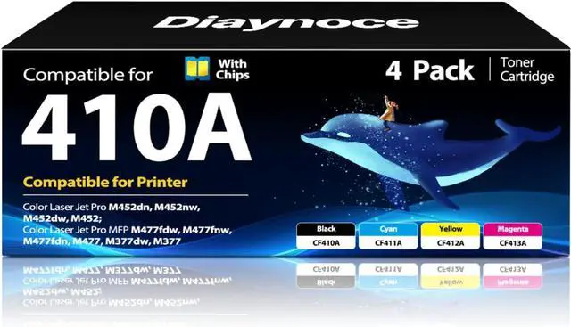 Main image of 410A Toner Cartridges Color 4 Pack Compatible for Laser Jet Pro M452 MFP M477 Series HP 410A 410X Toner Cartridges with Chip for HP410A for Color Pro M452dw M452nw MFP M477fdw M477fnw M452dn M477fdn
