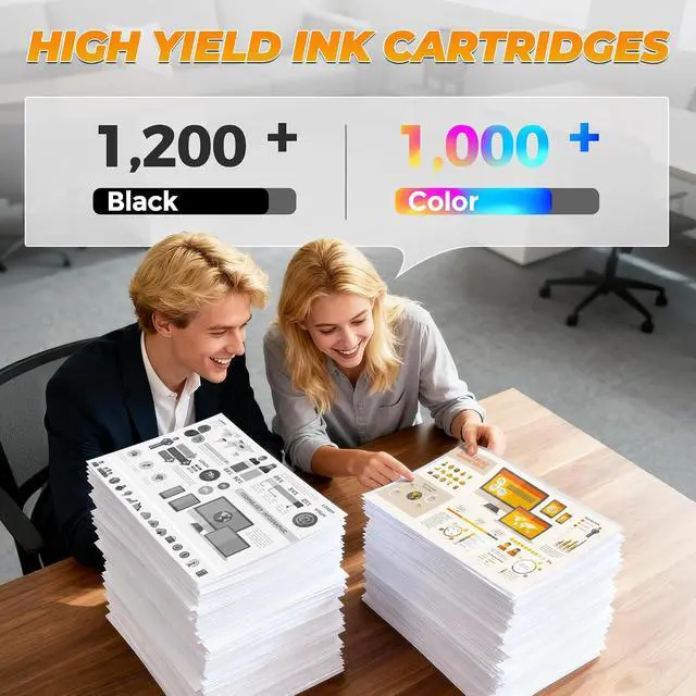 Alt view image 3 of 7 - 4 Pack 910 910XL Ink Cartridge Combo Pack Color Compatible for HP Printer