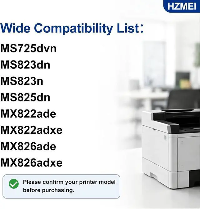 Alt view image 2 of 7 - Ultra High Yield 58D1U00 58D1U0E Black Toner Cartridge Replacement for Lexmark MS725 MX722 MX725 MS823 MS824 MS825 MS826 MX822 MX824 MX826 Laser Printers