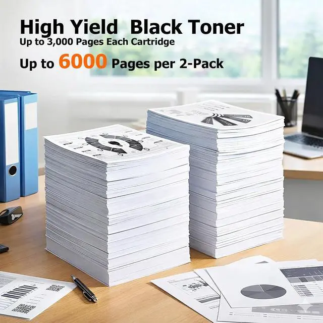 Alt view image 3 of 7 - 58A CF258A Toner Cartridge Black with Chip Compatible Replacement for HP 58A 58X CF258X, Works with HP M404n M404dn M404dw M428fdw M428fdn M428dw M406dn M430f Printer, 2-Pack