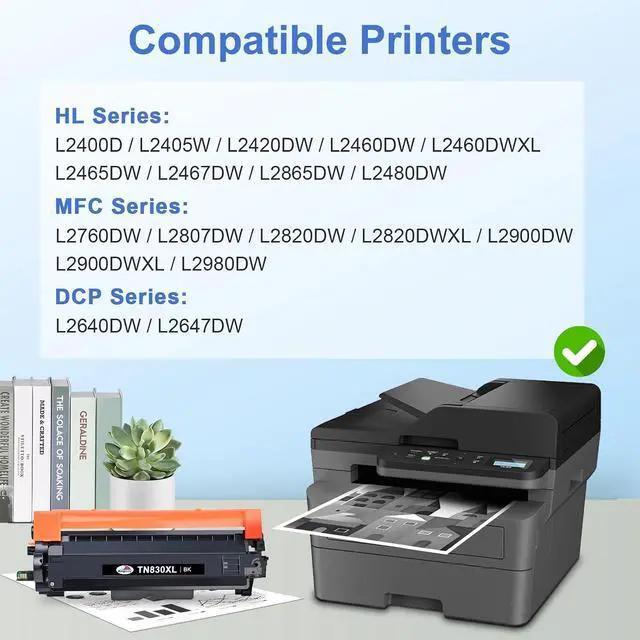 Alt view image 2 of 7 - KINGWAY Compatible TN830XL Toner Cartridges Replaced for Brother 830 2 PK