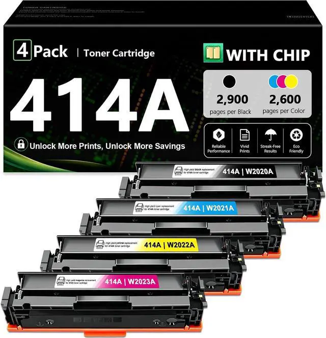 Main image of 414A 414X High Yield Toner Cartridges 4 Pack (Black/Cyan/Yellow/Magenta)