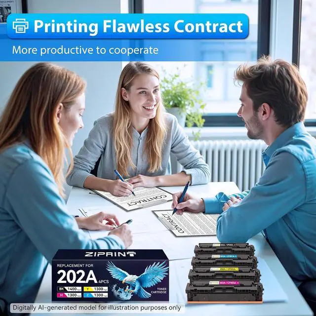 Alt view image 7 of 7 - ZIPRINT 202A Toner Cartridges 4-Pack 202X CF500A CF500X M281fdw