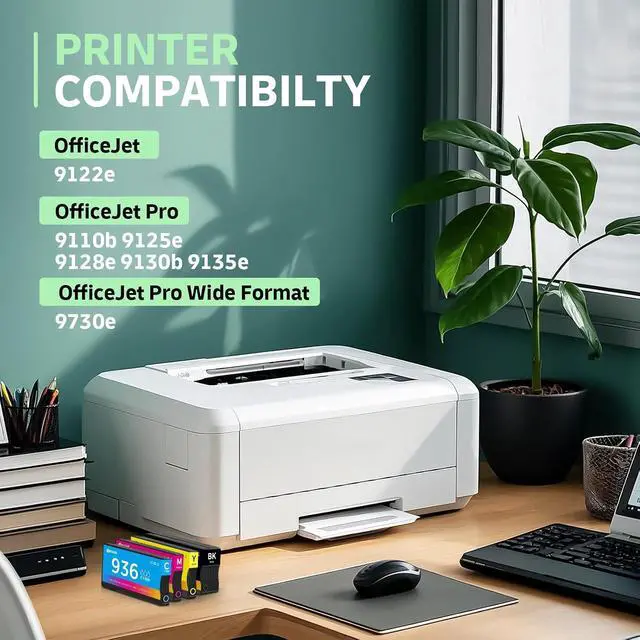 Alt view image 2 of 6 - 936e 936XL Black Ink Cartridges Replacement for HP HP 936e 936 Ink Cartridges Works with HP Printers 9125e 9120e Series, for OfficeJet Pro 9130e 9135e 9730e 9120 9130 (2 Pack)