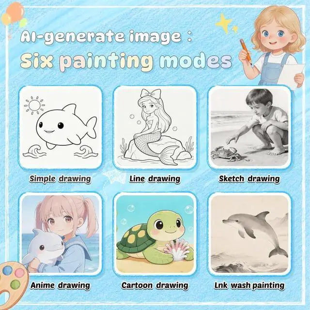 Alt view image 5 of 7 - AI Sticker Printer for Kids Mini Smart Voice Sticker Maker with Screen & Inkless Thermal Printer, Instant Print, Smart AI App, for Study, DIY & Gifting