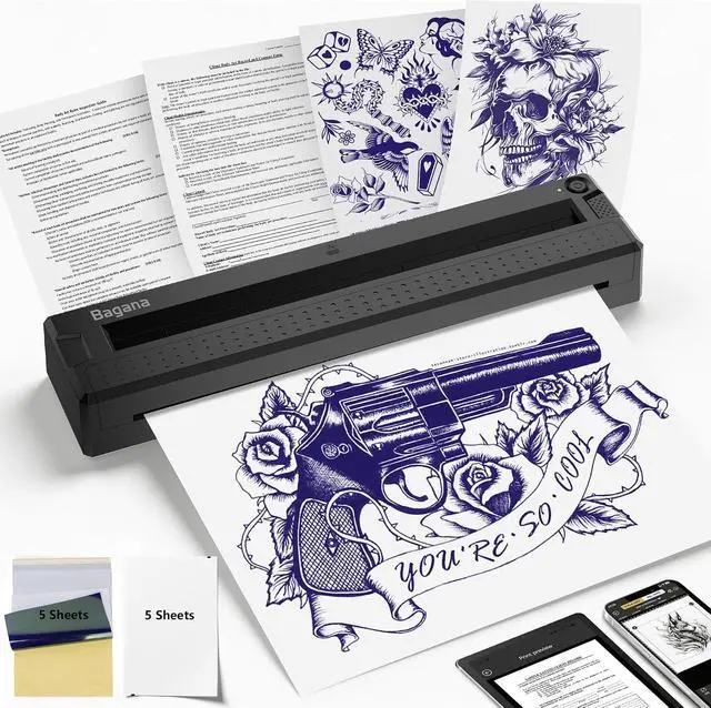 Main image of Bagana Tattoo Stencil Printer Machine Thermal Bluetooth Wireless Portable