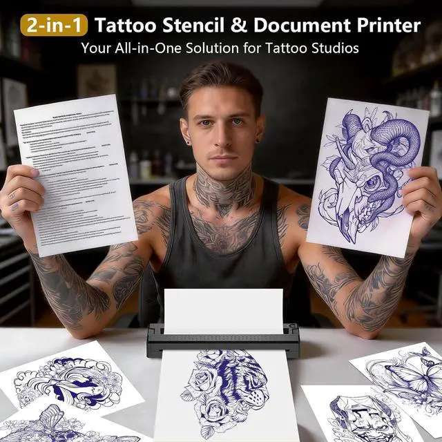 Alt view image 2 of 7 - Bagana Tattoo Stencil Printer Machine Thermal Bluetooth Wireless Portable