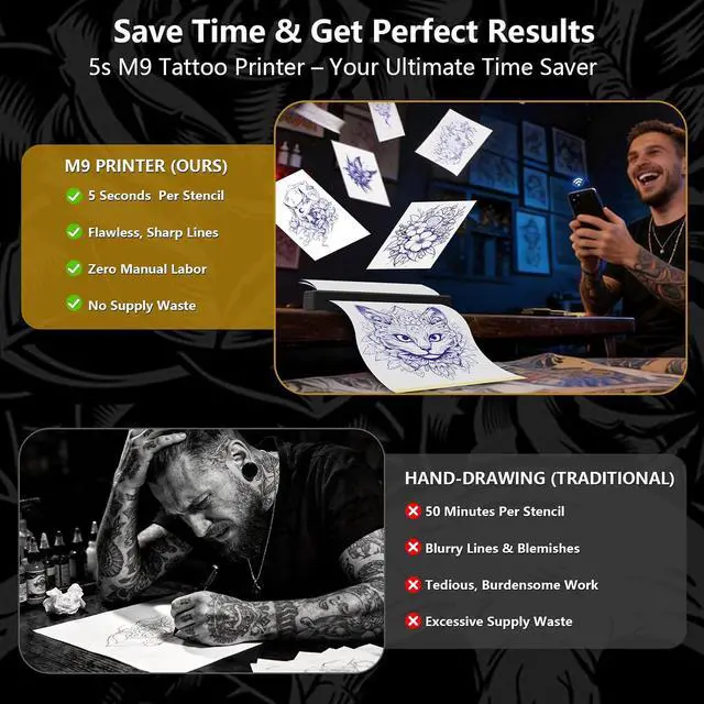 Alt view image 3 of 7 - Bagana Tattoo Stencil Printer Machine Thermal Bluetooth Wireless Portable