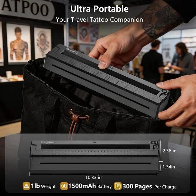 Alt view image 5 of 7 - Bagana Tattoo Stencil Printer Machine Thermal Bluetooth Wireless Portable