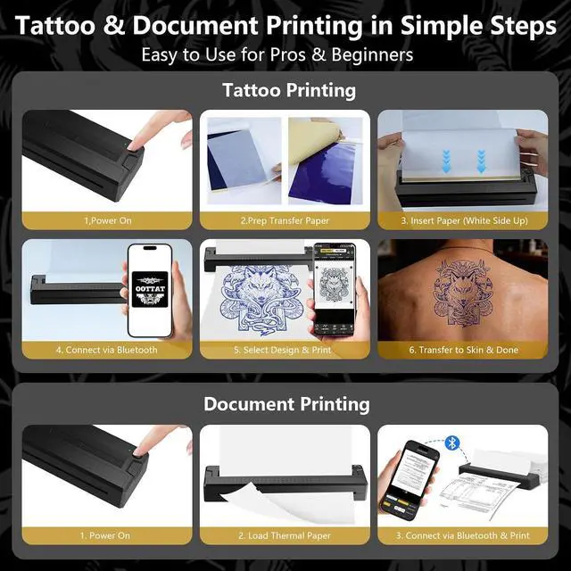 Alt view image 7 of 7 - Bagana Tattoo Stencil Printer Machine Thermal Bluetooth Wireless Portable