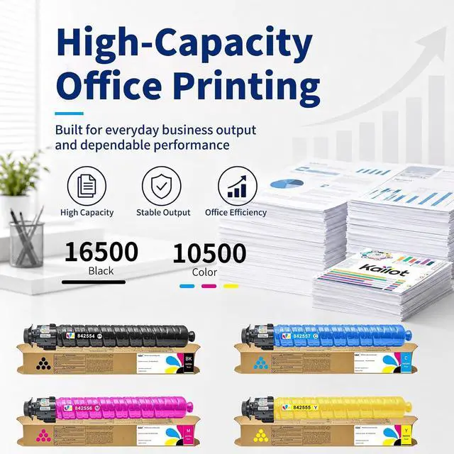 Alt view image 5 of 7 - IM C2010 IM C2510 Toner Cartridge 842554 842557 842556 842555 Replacement for Ricoh IM C2010 IM C2010A IM C2510 IM C2510H Printer (Black Cyan Magenta Yellow,4-Pack)