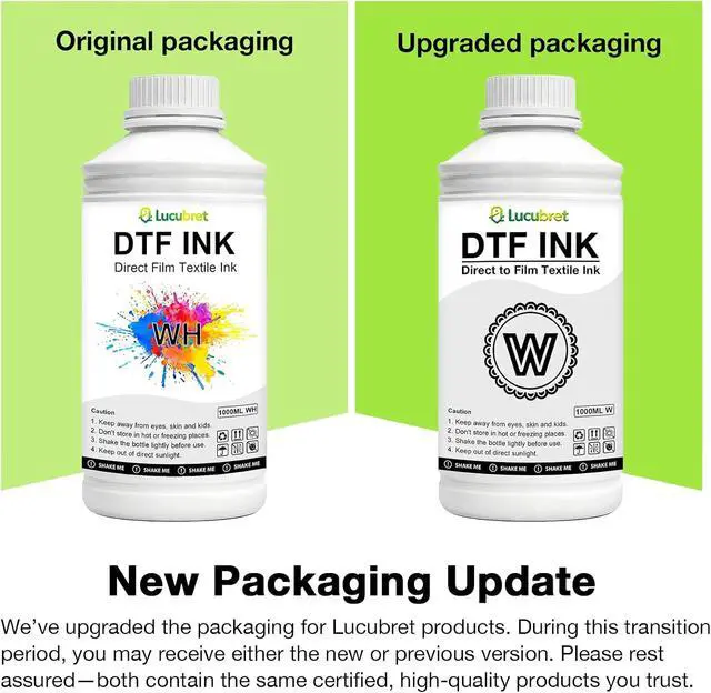 Alt view image 6 of 7 - Premium DTF Ink 6000ML - DTF Transfer for PET Film, Pigment Refill for DTF Printers L1800 L800 R1390 I3200 DX5 DX7, Heat Transfer Printing Ink Direct to Film (1000ML*6, 2W+BKCMY)