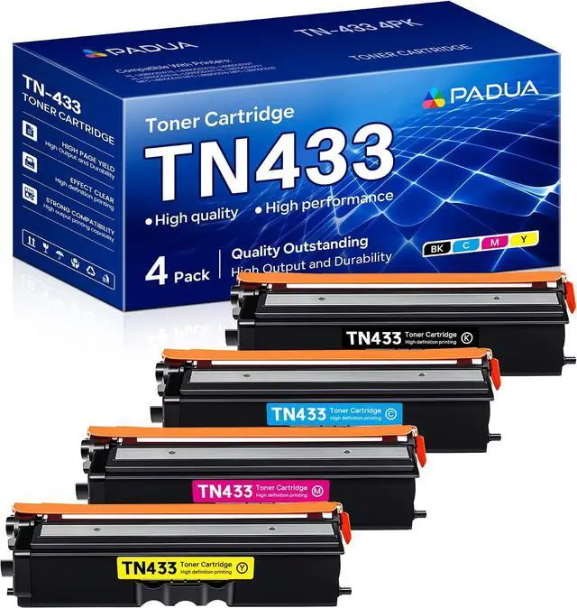 Main image of TN-433 TN433 High Yield Toner Cartridge Set 4 Pack Compatible TN433BK TN433C TN433M TN433Y Toner Replacement for Brother TN433 MFC-L8900Cdw HL-L8260CDW HL-L8360CDW MFC-L8610CDW HL-L8360CDWT Printer