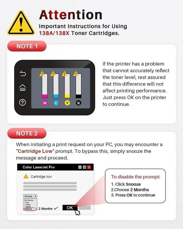 Alt view image 7 of 7 - 138X Black Toner Cartridge Compatible for HP W1380X 3001dw 3101fdw, 2 Pack