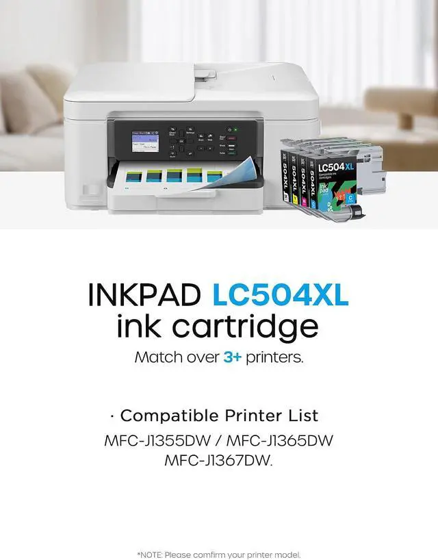 Alt view image 2 of 7 - iNKPAD LC504XL Ink Cartridges Replacement for Brother LC504 XL 504 Ink