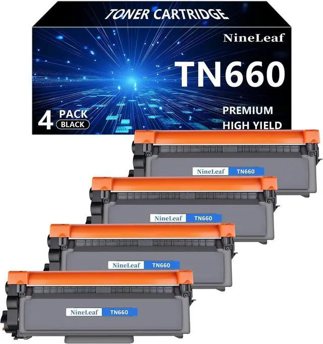 Main image of NineLeaf TN660 Toner Cartridge Compatible for Brother TN660 TN-660 TN630 High Yield Work with HL-L2360DW L2340DW MFC-L2720DW L2700DW L2685DW DCP-L2540DW L2520DW Printer (4 Pack Black)