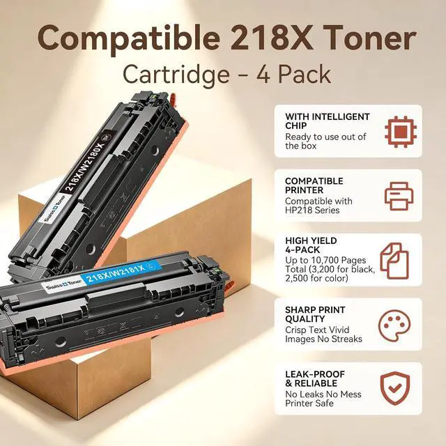 Alt view image 2 of 7 - 218X Toner Cartridges Compatible for HP Color LaserJet Pro MFP 3301fdw