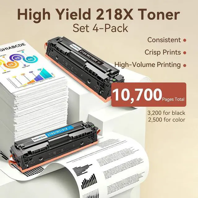 Alt view image 4 of 7 - 218X Toner Cartridges Compatible for HP Color LaserJet Pro MFP 3301fdw