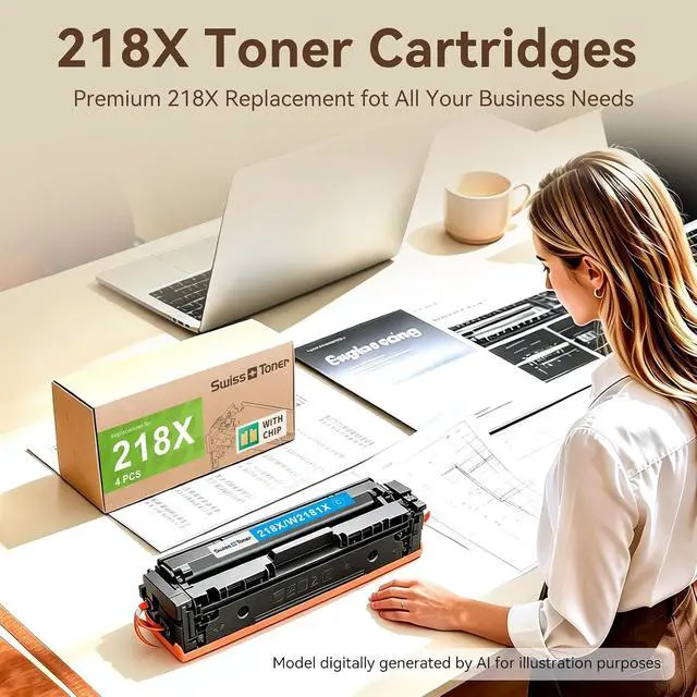 Alt view image 7 of 7 - 218X Toner Cartridges Compatible for HP Color LaserJet Pro MFP 3301fdw