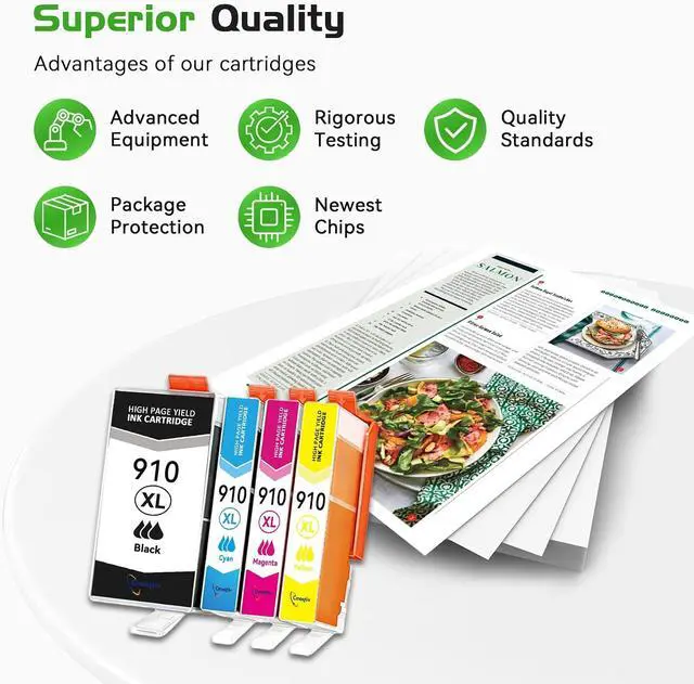Alt view image 5 of 7 - 910XL Ink Cartridges Replacement for HP 910 910XL Ink Cartridges Combo Pack