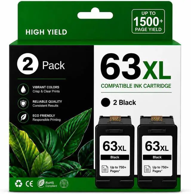 Main image of 63XL Black Ink Cartridge Combo Pack, 2 Pack
