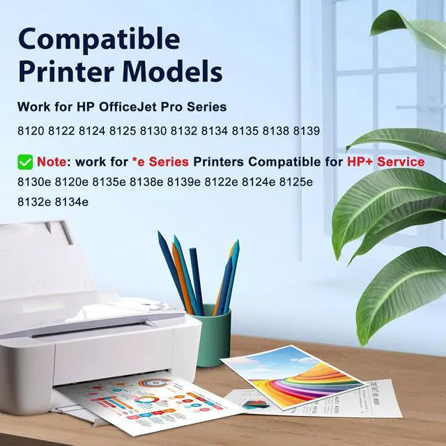 Alt view image 2 of 7 - 923 Ink Cartridges for HP Printers 4 Pack Replacement for HP 923XL Ink Cartridges Combo Pack Work for HP OfficeJet Pro 8130e 8125e 8120e 8138e 8135e 8139e Printers, No Chip, Black Cyan Magenta Yellow