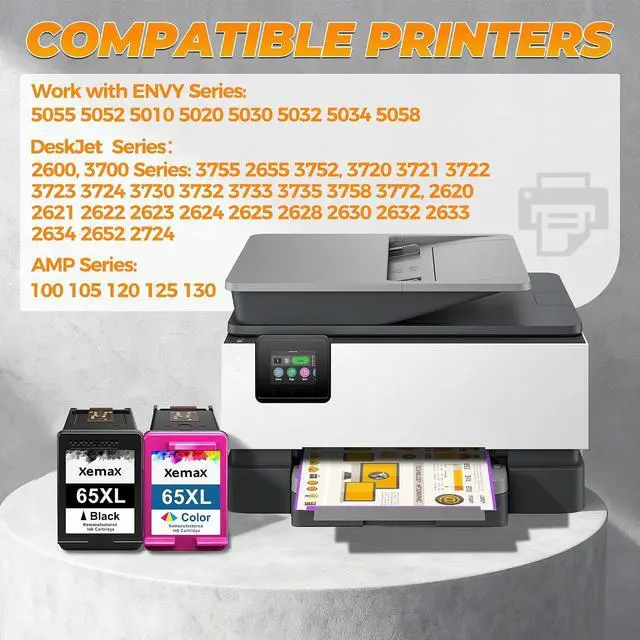Alt view image 2 of 7 - 65XL Black and Color Ink Cartridges Combo Pack (Black Tri-Color)