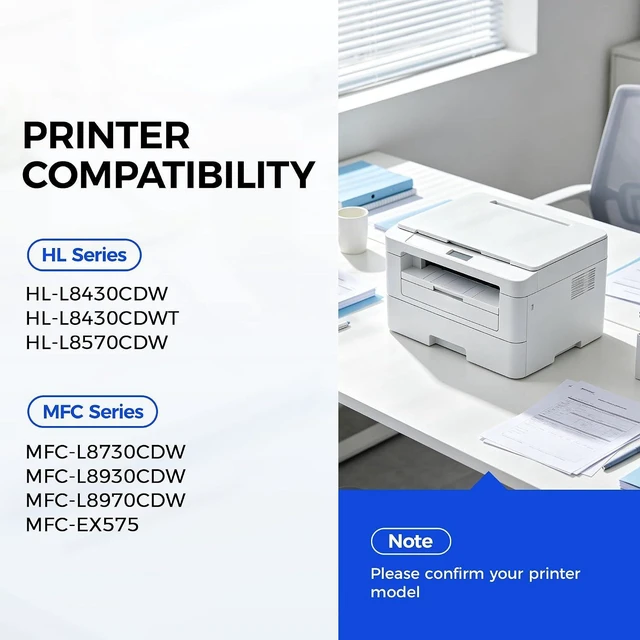 Alt view image 2 of 7 - TN635XL TN635 Toner Cartridge with Chip 4-Pack High Yield Replacement Compatible with Brother HL-L8430CDW HL-L8570CDW L8430CDWT MFC-L8730CDW L8930CDW L8970CDW EX575 Printer Black Cyan Magenta Yellow