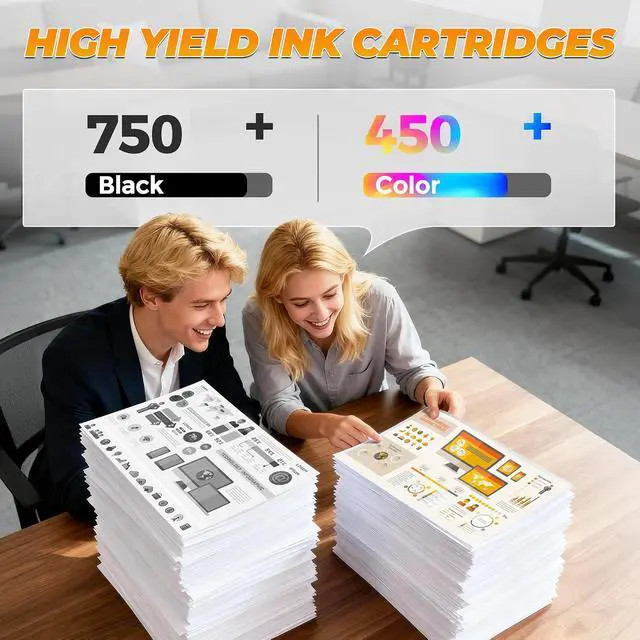 Alt view image 3 of 7 - 65XL Black and Color Ink Cartridges Combo Pack (Black Tri-Color)