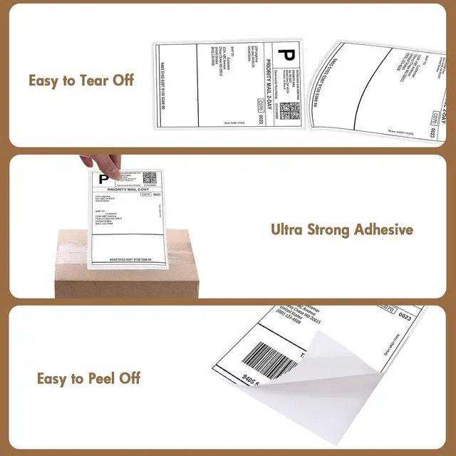 Alt view image 7 of 7 - Bluetooth Thermal Shipping Label Printer (Black) + Thermal Direct Shipping Labels (Pack of 500 Fan-Fold Labels)