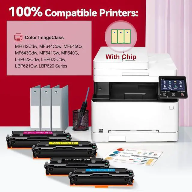 Alt view image 2 of 6 - 4Pack 054H Toner Compatible for Canon 054H Toner Cartridge Set MF644Cdw Ink