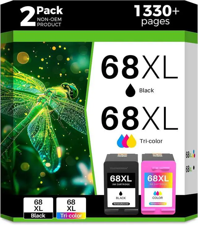 Main image of Q-image 68XL High Yield Ink Cartridge 2 Pack Replacement for HP Envy 6155e