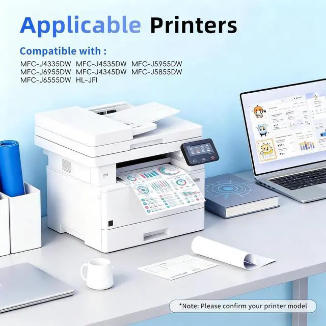 Alt view image 2 of 7 - LC406XL High Yield Ink Cartridges Replacement for Brother LC 406XL LC406XL LC406 Compatible with MFC-J4335DW MFC-J5855DW MFC-J6555DW MFC-J4535DW MFC-J6955DW Printer (4 Pack Black Cyan Magenta Yellow)