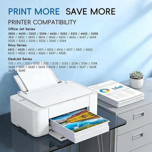 Alt view image 2 of 7 - 63XL Ink Cartridge Combo Pack Compatible for Hp 63XL Ink Cartridges Latest Upgrade Work with HP OfficeJet 3830 4650 5255 5258 5200 Envy 4520 4512 4510 DeskJet 1112 2130 3630 3632 (3 Pack)