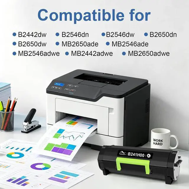 Alt view image 2 of 5 - B241H00 Toner Cartridge Compatible for Lexmark B241H00 Black High Yield Toner Cartridges for B231000 Toner for B2338 B2442 B2546 B2650 MB2338 MB2442 MB2546 MB2650 Laser Printer 6,000 Pages Black