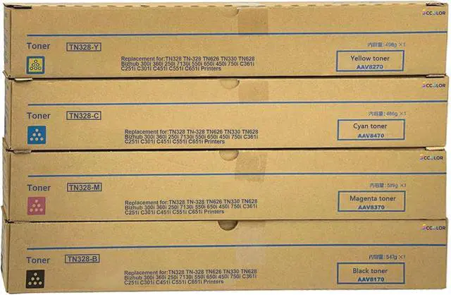 Main image of TN328 TN-328 Toner Cartridge TN328K TN328C TN328M TN328Y Compatible for Konica Minolta TN328 Toner Works for Konica Minolta Bizhub C300i C360i C250i C7130i C450i C550i C650i Printer