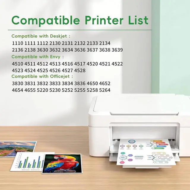 Alt view image 2 of 7 - 63XL Ink Cartridges Combo Pack Replacement for HP 63XL 63 Ink Cartridge Envy 4516 4517 4520 4521 4522 4523 4524 4525 4526 4527 4528 OfficeJet 3830 3831 3832 3833 3834 3836 Printer(2BK, Black)